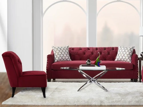 Luna Cherry Sofa And Accent Chair 2 Pcs Set