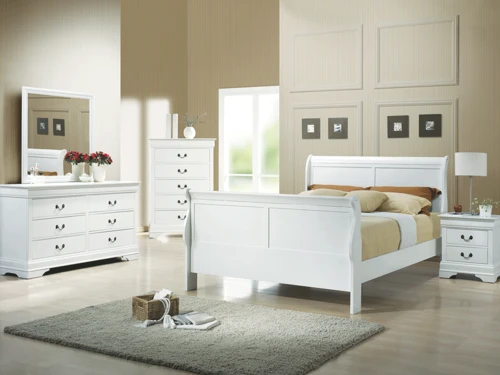 Louis Philippe White Queen 4 Pcs Set