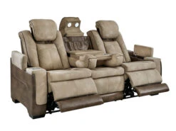 Durapella Brown Power Recliner Sofa