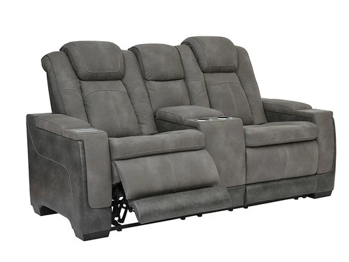 Durapella Gray Power Loveseat