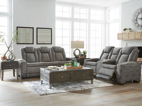 Durapella Gray Power Recliner 2 Pcs Set - Image 2
