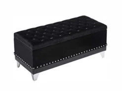 Barzini Black Storage Bench
