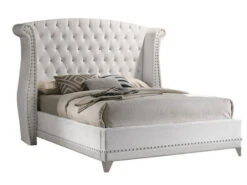 Quentin White Upholstered Queen Bed