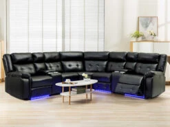 Ketsy Black Power Recliner Sectional