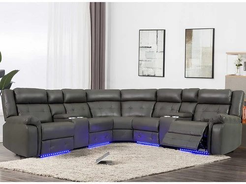 Ketsy Gray Power Recliner Sectional