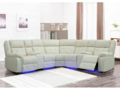 Ketsy White Power Recliner Sectional