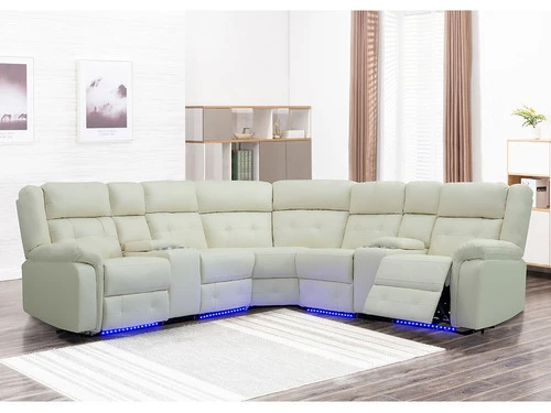 Ketsy White Power Recliner Sectional