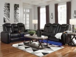 Party Time Black Dual Power Recliner 2 Pcs Set