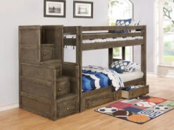 Wrangle Hill Twin Stairway Storage Bunk Bed