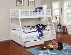 Ashton White Twin Full Bunk Bed