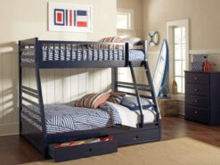 Ashton Navy Twin Full Bunk Bed