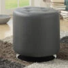 Round Gray Ottoman