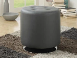 Round Gray Ottoman