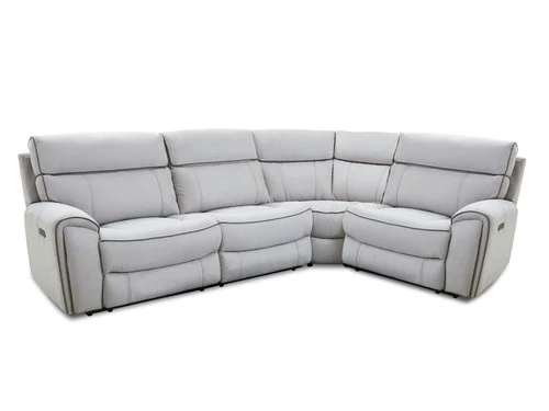 Rancho Light Gray 2 Dual Power Recliner Sectional - Image 2