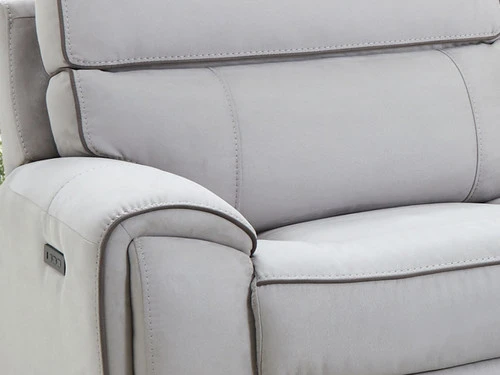 Rancho Light Gray 2 Dual Power Recliner Sectional - Image 4