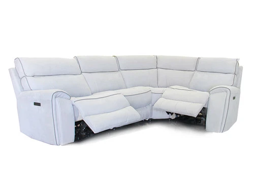 Rancho Light Gray 2 Dual Power Recliner Sectional - Image 5