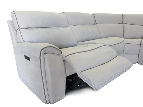 Rancho Light Gray 2 Dual Power Recliner Sectional - Image 6