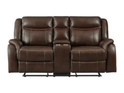 Carrera Brown Dual Recliner Loveseat