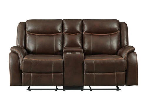 Carrera Brown Dual Recliner Loveseat