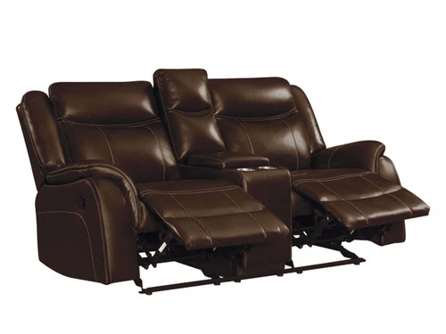 Carrera Brown Dual Recliner Loveseat - Image 2