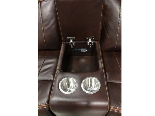 Carrera Brown Dual Recliner Loveseat - Image 5