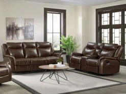 Carrera Brown Dual Recliner 2 Pcs Set