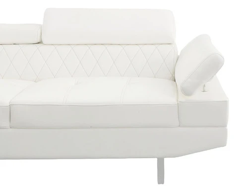 Noah White Left Sectional With Ottoman - Image 4