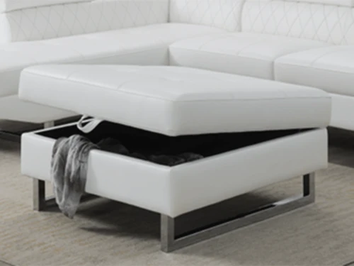 Noah White Left Sectional With Ottoman - Image 7