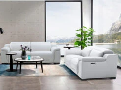 Cosmic Leather Dual Power Recliner 2 Pcs Set