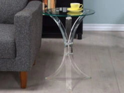 Round Clear Snack Table
