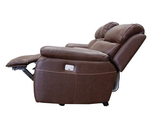 Larisa Brown Leather Dual Power Recliner Sofa - Image 2