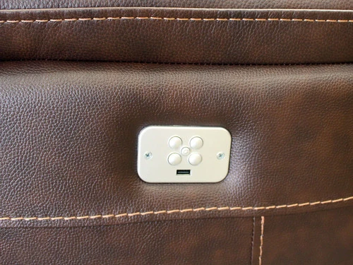 Larisa Brown Leather Dual Power Recliner Sofa - Image 4
