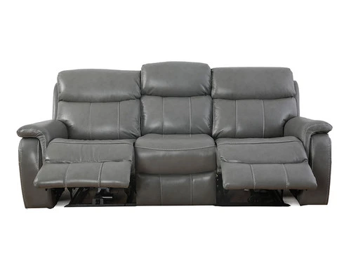 Larisa Grey Leather Dual Power Recliner Sofa - Image 2