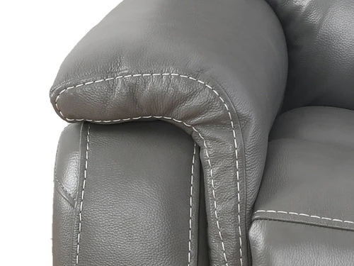 Larisa Grey Leather Dual Power Recliner Sofa - Image 4
