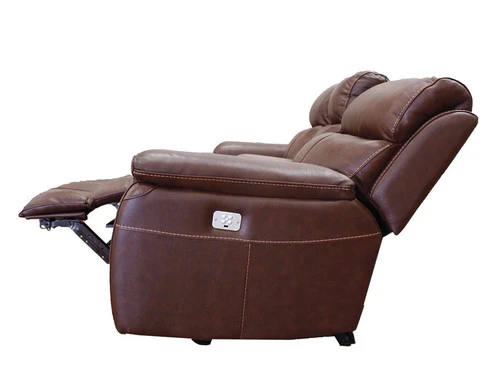 Larisa Brown Leather Dual Power Recliner 2 Pcs Set - Image 6