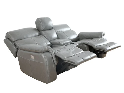 Larisa Grey Leather Dual Power Recliner 2 Pcs Set - Image 3