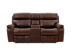 Larisa Brown Leather Dual Power Recliner Loveseat