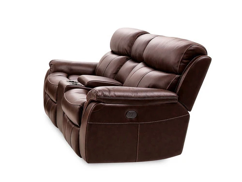 Larisa Brown Leather Dual Power Recliner Loveseat - Image 2