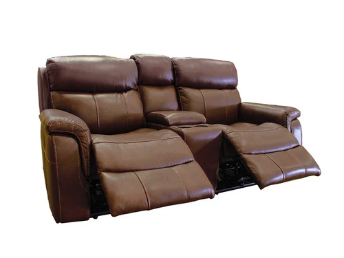 Larisa Brown Leather Dual Power Recliner Loveseat - Image 3