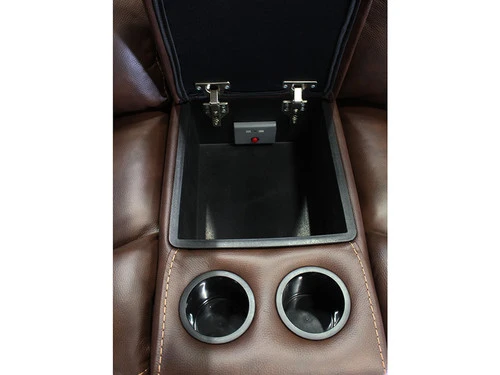 Larisa Brown Leather Dual Power Recliner Loveseat - Image 4