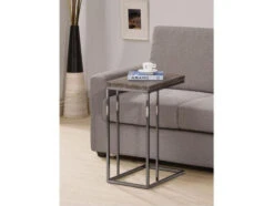 Gray Metal Snack Table