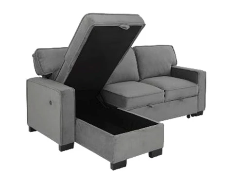Belen Gray Left Chaise Sleeper Sectional - Image 4