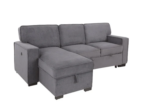 Belen Gray Right Chaise Sleeper Sectional - Image 3