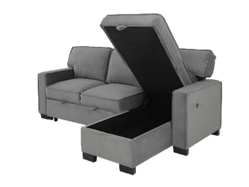 Belen Gray Right Chaise Sleeper Sectional - Image 4
