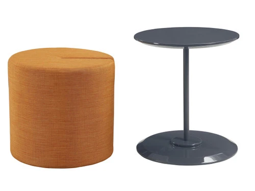 Kier Orange Accent Table Ottoman - Image 2