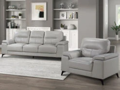 Seth Silver Gray Sofa & Chair 2 Pcs Set