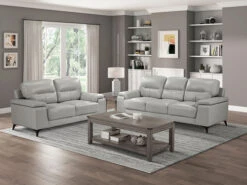 Seth Silver Gray Sofa & Loveseat 2 Pcs Set