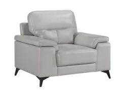 Seth Silver Gray Leather Match Chair