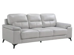 Seth Silver Gray Leather Match Sofa