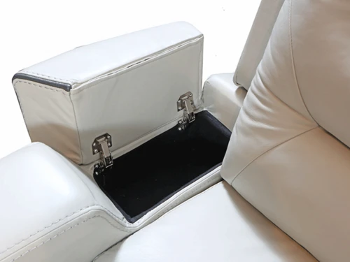 Tiger White Leather Power Recliner Sofa - Image 3